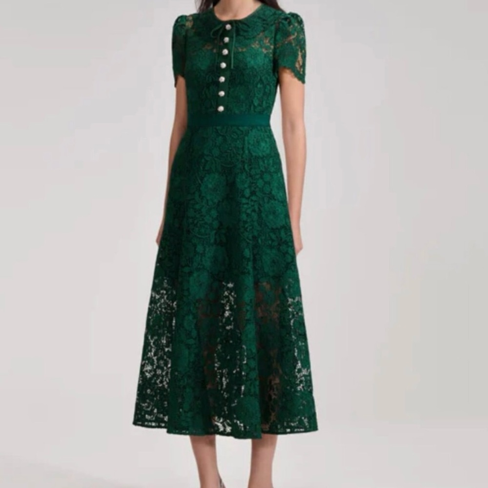 Self-Portrait green Lace Dress - Picture 2 of 12